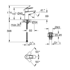 Смеситель для раковины GROHE BauLoop, S-size, хром (23878001)