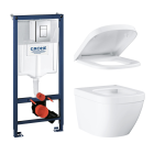 Комплект инсталляции GROHE Rapid SL 3 в 1 с унитазом Euro Ceramic и сиденьем с микролифтом (NW0113)