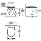 Комплект инсталляции GROHE Rapid SL 3 в 1 с унитазом Bau Ceramic и сиденьем (NW0114)