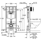 Комплект инсталляции GROHE Rapid SL 4 в 1 с унитазом Bau Ceramic и сиденьем (NW0115)