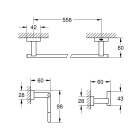 Набор аксессуаров GROHE Essentials Cube (3 предмета), хром (40777001)
