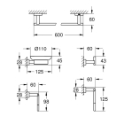 Набор аксессуаров GROHE Essentials Cube (5 предметов), хром (40758001)