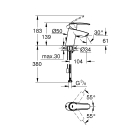 Смеситель для раковины GROHE Start с цепочкой, хром (32277001)