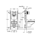 Комплект инсталляции GROHE Solido 4 в 1 с подвесным унитазом и сиденьем (39498000)