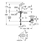 Смеситель для раковины GROHE Start Loop с донным клапаном, хром (23349000)