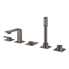 Смеситель для ванны GROHE Allure двухвентильный, на 5 отверстий, на край ванны, темный графит глянец (25221A01)
