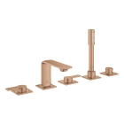 Смеситель для ванны GROHE Allure двухвентильный, на 5 отверстий, на край ванны, теплый закат матовый (25221DL1)