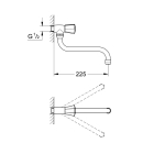 Кран для кухонной мойки GROHE Costa L, без функции смешивания, хром (30484001)