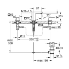Смеситель для раковины GROHE Eurocube на 3 отверстия с донным клапаном, S-size, хром (20351000)