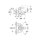 Смеситель для ванны GROHE Quadra, черный (32638KS0)