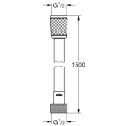 Душевой шланг GROHE VitalioFlex Trend 1500 мм, матовый черный (287412432)