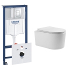 Комплект инсталляции GROHE 38775001 с унитазом Aquatek МИЯ и сиденьем с микролифтом (NW0150)