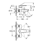 Набор для ванны GROHE BauEdge, хром, (NB0074)