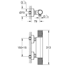 Термостат для душа GROHE Grohtherm 1000 Performance, хром (34827000)