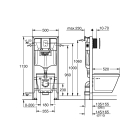 Комплект инсталляции GROHE Solido Perfect 4 в 1 с подвесным унитазом Lecico Serel и сиденьем (39186000)