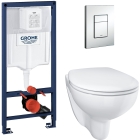 Система инсталляции GROHE Solido 5 в 1, с подвесным унитазом Bau Ceramic и панелью смыва Skate Cosmopolitan (39586000)