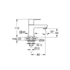 Кран для раковины GROHE Eurocube, без функции смешивания, хром (23137000)