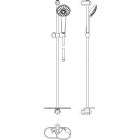 Душевой гарнитур GROHE Euphoria 110 Massage с мыльницей, 3 режима струи, душевая штанга 900 мм, 16.6 л/мин, хром (27226001)