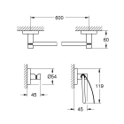 Набор аксессуаров GROHE Essentials (3 предмета), хром (40775001)
