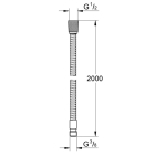Душевой шланг GROHE 2000 мм, для бортика ванны, хром (28158001)