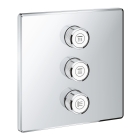 Внешняя часть переключателя потоков GROHE Grohtherm SmartControl на 3 положения, квадратная, хром (29127000)