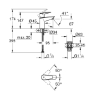 Смеситель для раковины GROHE BauEdge, S-size, хром (23896001)