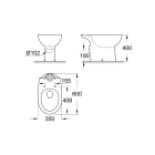 Унитаз напольный GROHE Bau Ceramic горизонтальный выпуск (без бачка и сиденья), альпин-белый (39428000)