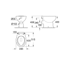 Унитаз напольный безободковый GROHE Bau Ceramic, горизонтальный выпуск (без сиденья), альпин-белый (39430000)