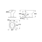 Унитаз напольный GROHE Bau Ceramic, выпуск в пол (без сиденья), НЕ подходит для бачков на унитаз, альпин-белый (39431000)