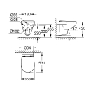 Унитаз подвесной GROHE Bau Ceramic с сиденьем с микролифтом, альпин-белый (39899000)