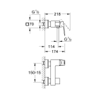 Смеситель для душа GROHE Eurocube, хром (23145000)