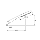 Ручной душ GROHE Rainshower Icon, 2 режима, хром/желтый (27628000)