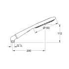 Ручной душ GROHE Rainshower Icon, 2 режима, хром/коричневый (27633000)