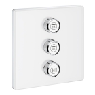 Внешняя часть переключателя потоков GROHE Grohtherm SmartControl на 3 положения, квадратная, белая луна (29158LS0)