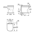 Унитаз напольный приставной GROHE Euro Ceramic, альпин-белый (39555000)
