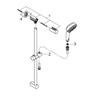 Душевой гарнитур GROHE Tempesta Cosmopolitan 100, 2 режима струи, душевая штанга 600 мм, 5,7 л/мин, хром (2757820E)