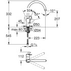 Смеситель для кухни GROHE Start Loop с высоким C-образным изливом, хром (31374001)