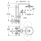 Душевая система GROHE Vitalio Start System 250 с термостатом для душа, черный (266772430)