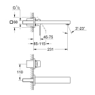 Внешняя часть смесителя для раковины GROHE Eurocube на 2 отверстия, M-Size, хром (23447000)