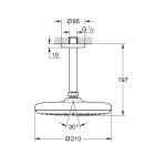 Верхний душ GROHE Tempesta 210, 9,5 л/мин, 1 режим, 142 мм, хром (26414000)