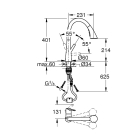 Смеситель для кухни GROHE Zedra с вытяжным душем 3jet, хром (32294002)