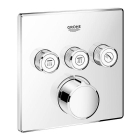 Внешняя часть смесителя для ванны и душа GROHE SmartControl квадратная, на 3 потребителя, хром (29149000)
