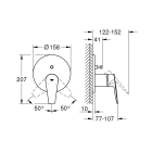 Внешняя часть смесителя для ванны GROHE BauEdge, хром (24162001)