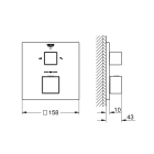 Внешняя часть термостата для ванны GROHE Grohtherm Cube на 2 потребителя, хром (24155000)