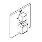 Внешняя часть термостата для ванны GROHE Grohtherm Cube на 2 потребителя, хром (24155000)