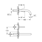 Внешняя часть смесителя для раковины GROHE Atrio на 2 отверстия, хром (19287003)