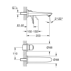 Внешняя часть смесителя для раковины GROHE Eurostyle, M-Size, хром (19571003)