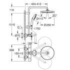 Душевая система GROHE Tempesta System 250 с термостатом для ванны, хром (26978001)
