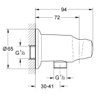 Подключение для душевого шланга GROHE Movario с держателем, хром (28406000)