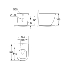 Унитаз напольный приставной GROHE Euro Ceramic, альпин-белый (3933900H)